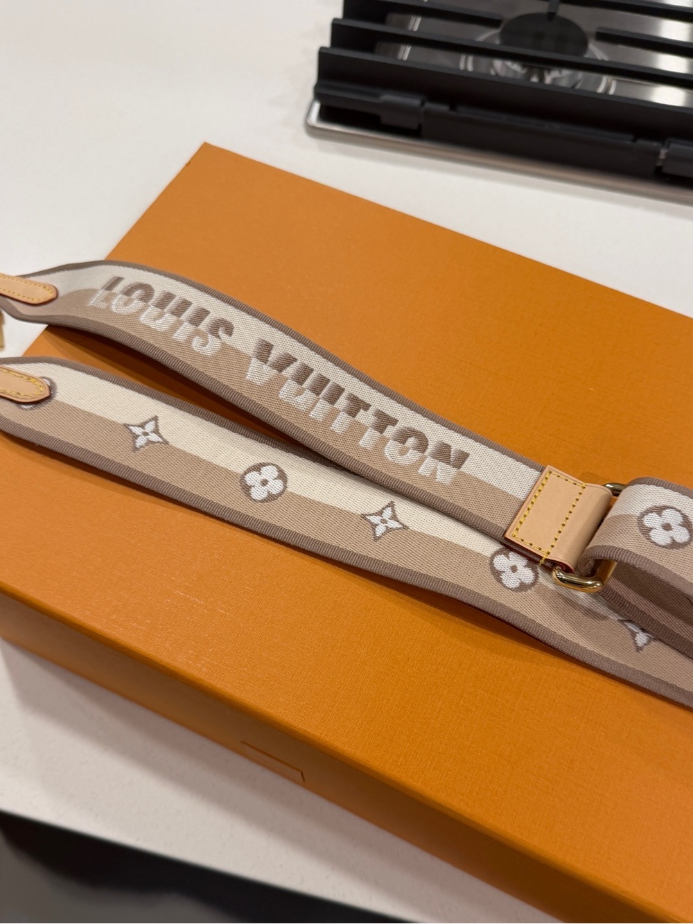 Louis Vuitton Beige & White Monogram Strap
